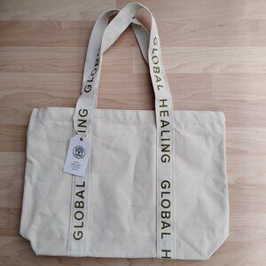 NWT 100% organic cotton tote bag beige